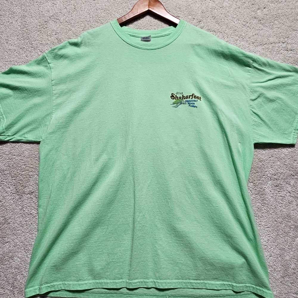 2014 Shakerfest Pensacola Beach Florida T Shirt Men's 2XL Green Gildan Cotton - Picture 2 of 8